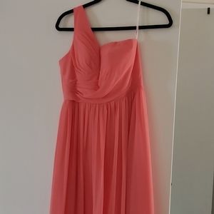 One-Shoulder Floor-length Chiffon Bridesmaid Dress 